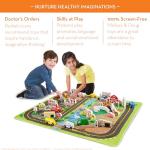 Melissa & Doug Deluxe Activity Road Rug Play Set with 49 Wooden Vehicles and Play Pieces by Melissa and Doug