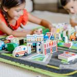 Melissa & Doug Deluxe Activity Road Rug Play Set with 49 Wooden Vehicles and Play Pieces by Melissa and Doug