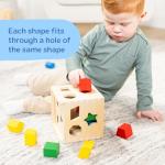 Melissa & Doug Shape Sorting Cube - Classic Wooden Toy With 12 Shapes from Melissa & Doug