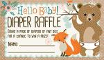 Diaper Raffle Tickets - Botanical - Set of 50 Double-Sided Raffle Cards - Blank Baby Shower Stationery - Fun and Colorful Baby Shower Supplies for Under $15! from Lone Star Art