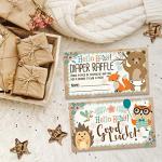 Diaper Raffle Tickets - Botanical - Set of 50 Double-Sided Raffle Cards - Blank Baby Shower Stationery - Fun and Colorful Baby Shower Supplies for Under $15! from Lone Star Art