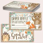 Diaper Raffle Tickets - Botanical - Set of 50 Double-Sided Raffle Cards - Blank Baby Shower Stationery - Fun and Colorful Baby Shower Supplies for Under $15! from Lone Star Art