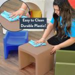 Children's Factory Cube Chair for Kids, Flexible Seating Classroom Furniture for Daycare/Playroom/Homeschool, Indoor/Outdoor Toddler Chair, Almond (CF910-015) by Children's Factory