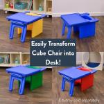 Children's Factory Cube Chair for Kids, Flexible Seating Classroom Furniture for Daycare/Playroom/Homeschool, Indoor/Outdoor Toddler Chair, Almond (CF910-015) by Children's Factory