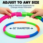 6 Pack Toy Hoop Bundle Pack - Snap Together Detachable Adjustable Weight Size Plastic Hoops - Kids Hula Rings for Sports Playing, 32-Inch from Liberty Imports