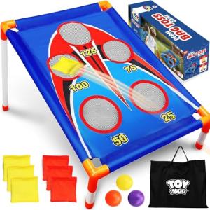 TOY Life Kids Cornhole Set Outdoor Games for Kids Outdoor Toys for Kids 4-8-12 Bean Bag Toss Kids Games Outside Toys for Kids Backyard Games with 6 Bean Bag Toss 3 Corn Hole Balls Kids Games Ages 4-8 by TOY Life