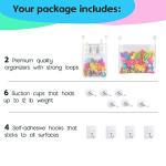 2 x Mesh Bath Toy Organizer + 6 Ultra Strong Hooks â The Perfect Bathtub Toy Holder & Bathroom or Shower Caddy â These Multi-use Net Bags Make Baby Bath Toy Storage Easy â For Kids & Toddlers by Comfylife