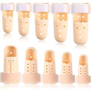 10 Pieces Finger Splint Mallet Finger Support Finger Splint Brace Plastic Finger Support Protector for Adjustable Finger Immobilizer for Basketball Finger Joint Protection, 5 Sizes by BBTO