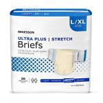 McKesson Ultra Plus Stretch Adult Incontinence Brief XL Heavy Absorbency Mat Body Shape, BRSTRLXL, Heavy, 80 Ct by McKesson Brand