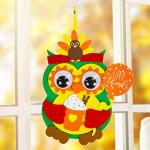 Winlyn 24 Sets Thanksgiving Owl Ornaments Decorations Art Sets DIY Thanksgiving Craft Kits Fall Crafts Pumpkin Sunflower Turkey Foam Stickers Arts and Crafts Googly Eyes for Kids Classroom Activities from Winlyn