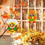 Winlyn 24 Sets Thanksgiving Owl Ornaments Decorations Art Sets DIY Thanksgiving Craft Kits Fall Crafts Pumpkin Sunflower Turkey Foam Stickers Arts and Crafts Googly Eyes for Kids Classroom Activities from Winlyn