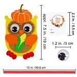 Winlyn 24 Sets Thanksgiving Owl Ornaments Decorations Art Sets DIY Thanksgiving Craft Kits Fall Crafts Pumpkin Sunflower Turkey Foam Stickers Arts and Crafts Googly Eyes for Kids Classroom Activities from Winlyn