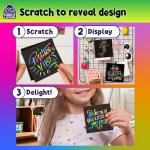 Purple Ladybug Rainbow Scratch Off Art Mini Notes Set - Great Stocking Stuffers for Kids, Teens, & Adults - with 150 Scratch Papers + 2 Wooden Stylus - Small Gifts Idea, Fun Arts & Crafts Kit from Purple Ladybug Novelty