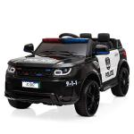 Winado 12V Kids Ride On Police Car Electric Toy w/ 2.4G Parent Remote Control, Battery Powered Vehicle with Flashing Lights, Megaphone Siren Horn, Music, Black by Winado