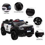 Winado 12V Kids Ride On Police Car Electric Toy w/ 2.4G Parent Remote Control, Battery Powered Vehicle with Flashing Lights, Megaphone Siren Horn, Music, Black by Winado