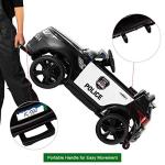 Winado 12V Kids Ride On Police Car Electric Toy w/ 2.4G Parent Remote Control, Battery Powered Vehicle with Flashing Lights, Megaphone Siren Horn, Music, Black by Winado