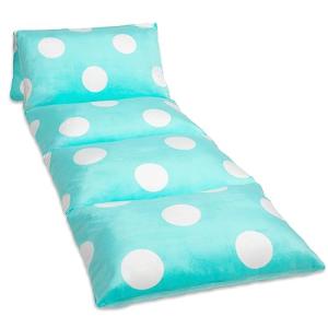 Butterfly Craze Pillow Bed Floor Lounger Cover - Perfect Recliner Floor Pillow for Kids & Pillow Lounger for Reading Playing Games - Aqua Polka Dot, Queen from Butterfly Craze