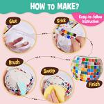 Glass Mosaic Candle Holder Kit, Creativity DIY Mosaic Arts and Crafts Kit for Kids & Adults, Tealight Candle Holder for Home Lighting Decor, Handmade Artwork Kids Gifts from ONE TO FOUR
