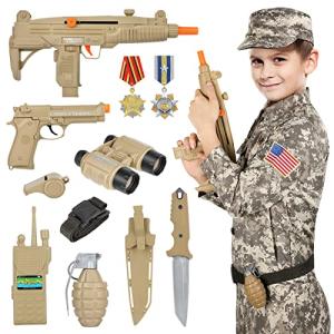 GIFTINBOX Kids Army Soldier Dress Up Costume Role Play Set, Deluxe Christmas Gift for Kids Boys Aged 3-10 by GIFTINBOX