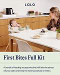 Lalo First Bites Silicone Baby Feeding Set - Baby Led Weaning Supplies - Non-Toxic Silicone - Includes 2 Bibs, 2 Spoons, Training Cup, Suction Plate and Bowl - 6 Pieces - Oatmeal by Lalo