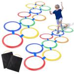 Hopscotch Squares Set Hopscotch Ring Game with Hoops Squares Connectors Outdoor Indoor Obstacle Course for Kids Playground Balance Agility Training Equipment Fun Play (Hoop, 11 Inch) from Woanger