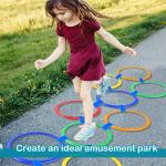 Hopscotch Squares Set Hopscotch Ring Game with Hoops Squares Connectors Outdoor Indoor Obstacle Course for Kids Playground Balance Agility Training Equipment Fun Play (Hoop, 11 Inch) from Woanger