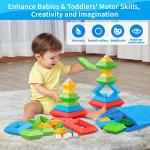 Montessori Toys for 1 2 3 4 5 Year Old Boys Girls Toddlers Preschool Learning Activities 30Pcs Building Blocks Stacking Educational Toys STEM Sensory Toys Gifts for Kids Age 1-2 2-4 by N\C