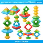 Montessori Toys for 1 2 3 4 5 Year Old Boys Girls Toddlers Preschool Learning Activities 30Pcs Building Blocks Stacking Educational Toys STEM Sensory Toys Gifts for Kids Age 1-2 2-4 by N\C