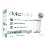 Dekor Plus Diaper Pail Refills | 2 Count | Most Economical Refill System | Quick & Easy to Replace | No Preset Bag Size â Use Only What You Need | Exclusive End-of-Liner Marking | Baby Powder Scent by Diaper Dekor