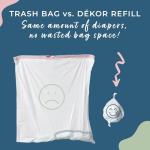 Dekor Plus Diaper Pail Refills | 2 Count | Most Economical Refill System | Quick & Easy to Replace | No Preset Bag Size â Use Only What You Need | Exclusive End-of-Liner Marking | Baby Powder Scent by Diaper Dekor