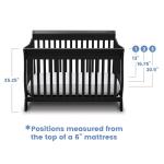 Delta Children Canton 4-in-1 Convertible Crib - Easy to Assemble, Black by Delta Children's Products