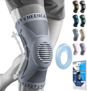 NEENCA Professional Knee Brace, Compression Knee Sleeve with Patella Gel Pad & Side Stabilizers, Knee Support Bandage for Pain Relief, Medical Knee Pad for Running, Workout, Arthritis, Joint Recovery from NEENCA