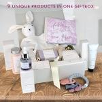New Mom Gift Basket - 9 Luxury Baby Shower Gifts for mom to be and Baby Essentials for Newborn. Post partum self Care Package for Pregnant Women with New mom Gifts for Women and Gifts for Babies. by Jasmyn & Greene