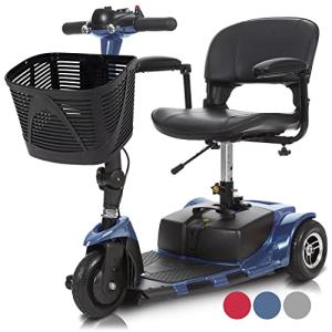 Vive 3-Wheel Mobility Scooter - Electric Powered Mobile Wheelchair Device for Adults - Folding, Collapsible and Compact for Travel - Long Range Power Extended Battery with Charger and Basket Included from Vive Health