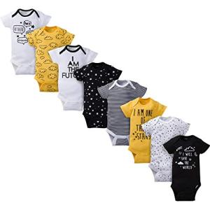 Gerber unisex baby 8-pack Short Sleeve Onesies Bodysuits and Toddler T Shirt Set, Star, 3-6 Months US by GERLO