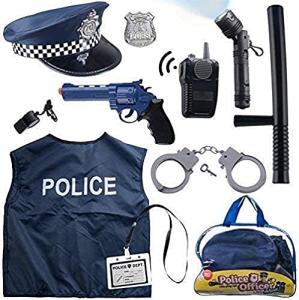 Born Toys Police Costume For Kids & Police Toys For Kids Ages 3-7 Includes Police Officer Costume For Kids Police Hat Toy Handcuffs For Kids Police Baton for Role Play and Kids Dress Up & Pretend Play from 
