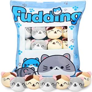 Cute Throw Pillows Plush Pillow Removable Fluffy Creative Doll Pillow Soft Stuffed Animal Toy Lovely Decorative Pillow for Boys Little Girls Sofa Party Decor (Cat Style,17.7 x 13.8 Inch) from Civaner