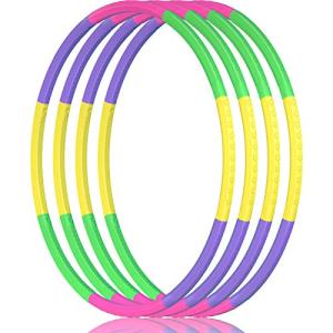2Buyshop 4 Pack Kids Exercise Hoop for Kids, Size Adjustable & Detachable Length Toy Hoop Plastic Toys for Kids Adults Party Games, Gymnastics, Dog Agility Equipment, Halloween Decoration by 2Buyshop