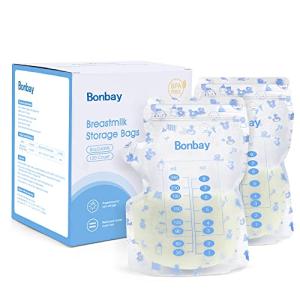 Breastmilk Storage Bags, 120 Pcs Breast Milk Bags for Freezing, Self-Standing BPA & BPS-Free, Leak Proof Double Zipper Seal, Spout & Thickened Design, Breast Feeding Essentials- 8 Oz by Dong guan shi Huiju Packaging Material Co., Ltd