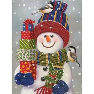 Bits and Pieces - 300 Large Piece Jigsaw Puzzle for Adults - Snowman with Presents - Snowman Christmas Puzzle - by Artist William Vanderdasson - 300 pc Jigsaw by Melville Direct