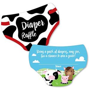 Big Dot of Happiness Farm Animals - Diaper Shaped Raffle Ticket Inserts - Barnyard Baby Shower Activities - Diaper Raffle Game - Set of 24 by Big Dot of Happiness, LLC