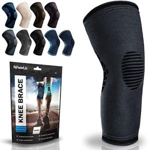POWERLIX Compression Knee Sleeve for Women & Men, Medical Knee Brace for Arthritis & Knee Pain Relief, Meniscus Tear & Injury Recovery, Knee Support & Protection for Working Out, Running & All Sports (Large, Black) from POWERLIX