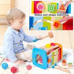 4-in-1 Hammering & Pounding Toys Montessori Toys for1 2 Years Old Wooden Educational Toy Shape Sorter Xylophone, Birthday Gift for Boy Girl Baby Toddler Kids Learning Interactive Toy Block Balls by fardream