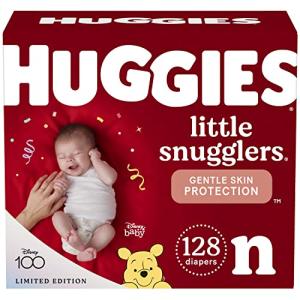Baby Diapers Size Newborn, 128 Ct, Huggies Little Snugglers from Kimberly-Clark Corp.