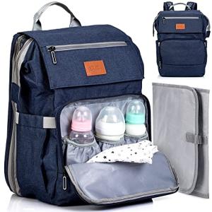 Pillani Baby Diaper Bag Backpack - 4-in-1 Baby Bag for Boys & Girls, Unisex Baby Diaper Backpack with Changing Station, Bassinet & Travel Pad - Baby Shower Gifts, Big Multiple Storage Babies Diaperbag by Pillani