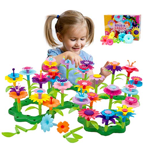 Byserten Gifts for 3-6 Year Old Girls Flower Garden Building Set 98 PCS Arts and Crafts for Girls 11 Colors Birthday Gifts Christmas by Byserten