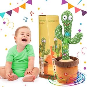 Emoin Dancing Cactus Repeats, Adjustable Volume Talking Cactus Toy, Recording Cactus Toy with Lighting, Singing Cactus Recording,Mimicking Talking Electronic Plush Toy for Home Decor by Emoin