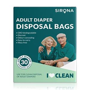 Sirona Premium Adult Diaper Disposal Bags - Pack of 20 | Nature Friendly Odor Sealing Bags for Discreet Disposal of Adult Diapers, Baby Diapers and Feminine Hygiene Products | Travel Friendly Bags by Sirona Hygiene Private Limited