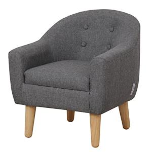 Single Linen Fabric Kids Armchair, Toddler Sofa and Couch with Wooden Legs, Ideal Children Seat for Children Gift (Gray) by KOPOO