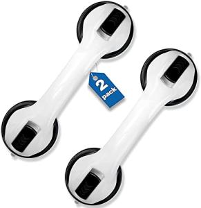 Shower Handle 2 Pack 12 inch Grab Bars for Bathroom Shower Handle with Strong Hold Suction Cup Grip Grab in Bathroom Bath Handle Grab Bars for Bathroom Safety Grab Bar by Budding Joy